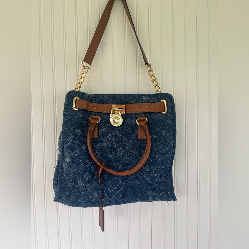 Michael Kors Blue Denim Hamilton Crossbody Purse
